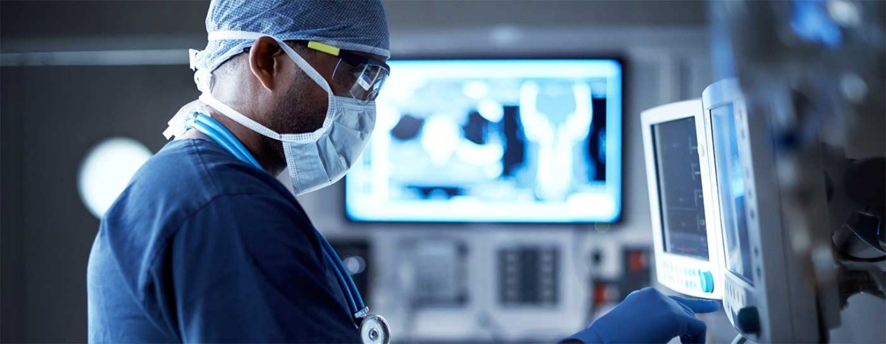 Doctor looking at an X-Ray.