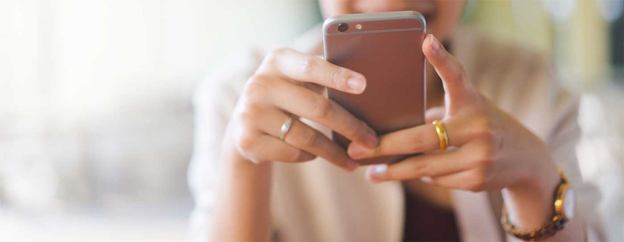 Woman on her phone.