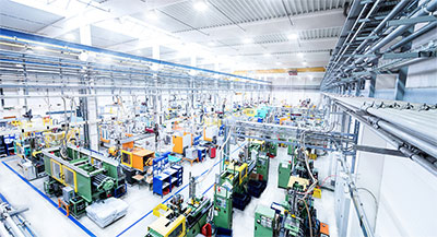 Inside of a factory.