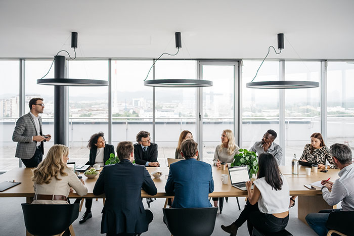 Meeting in conference room