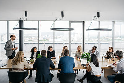 Meeting in conference room