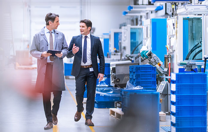 Walking through factory floor