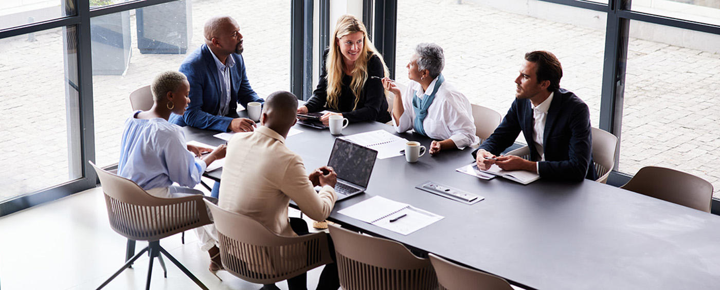 colleagues meeting in a conference room