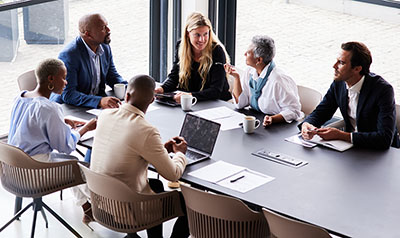 colleagues meeting in a conference room
