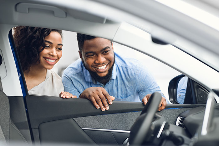 Couple shopping for a car
