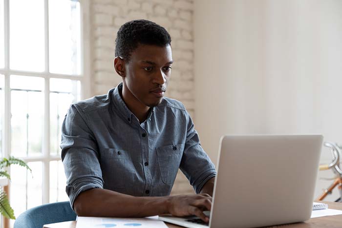 Man working on his laptop