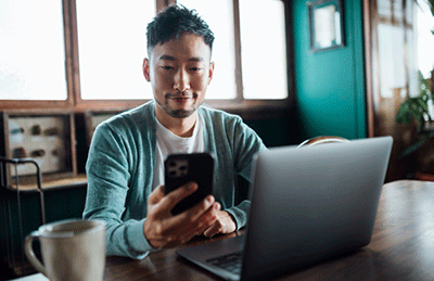 Man checking his phone