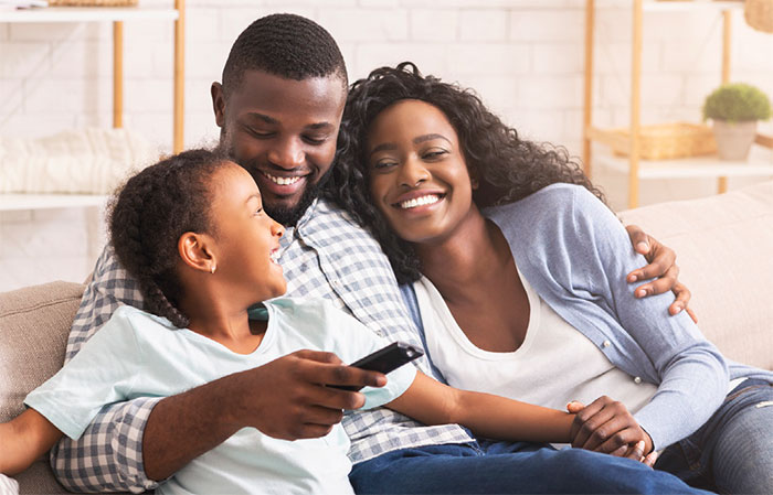 Family on the couch