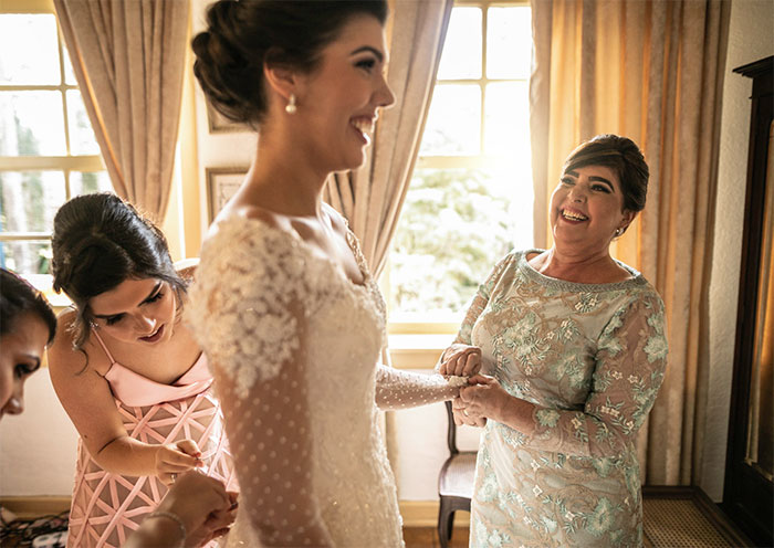 Bride getting ready for her wedding