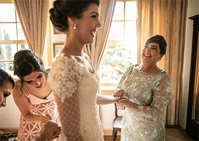 Bride getting ready for her wedding