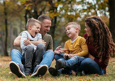 family playing