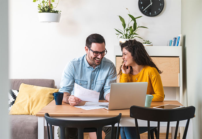 couple looking over their accounts