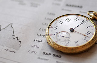 Clock on stock prices